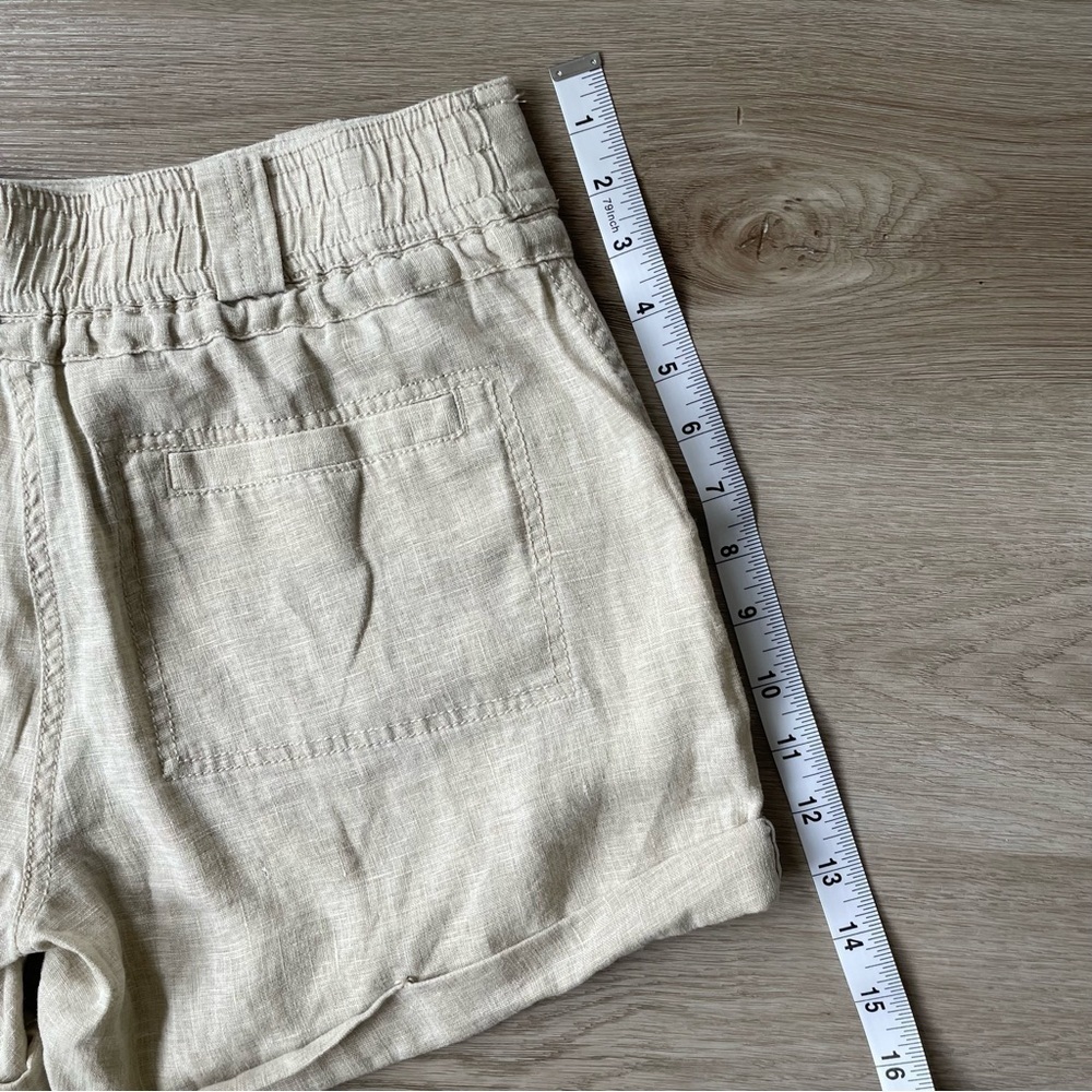 Stem 100% Linen Cream Shorts, Women’s Medium - Picture 7 of 12